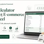 Copertă produs digital Calculator Preț E-commerce Excel pentru marjă, TVA, discount și profit