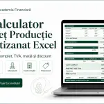 Copertă produs digital Calculator Preț Producție Artizanat Excel pentru cost complet, TVA și marjă
